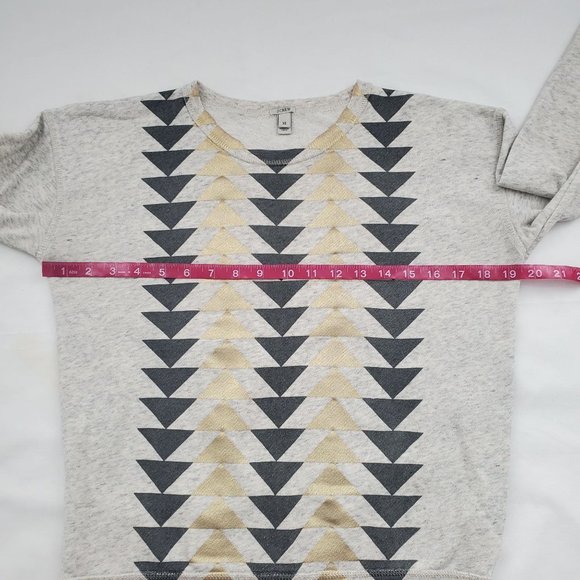 J. Crew Women's Heather Grey Vintage Metallic Triangles Pullover Sweatshirt XS - Picture 10 of 12